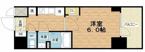プレサンス松屋町ヴィゴラス【9階】の間取り