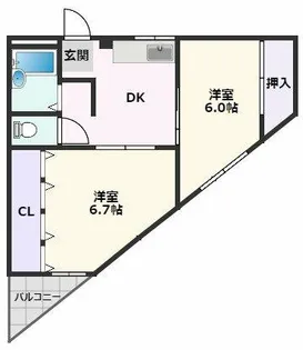 第6マンション【2階】の間取り