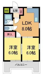 フローレンス西宮II【1階】の間取り