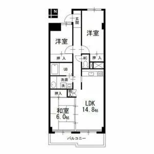 サンマンション御器所【11階】の間取り