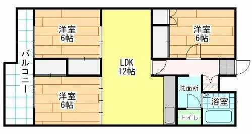 井堀北団地【3階】の間取り