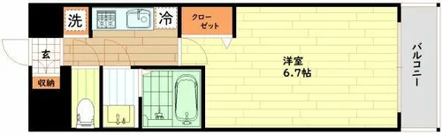 大阪府大阪市中央区高津1丁目【マンション】の間取り
