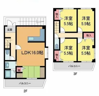リオステージ大吹【2F号室】の間取り