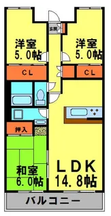 グランドメゾン川西【3階】の間取り