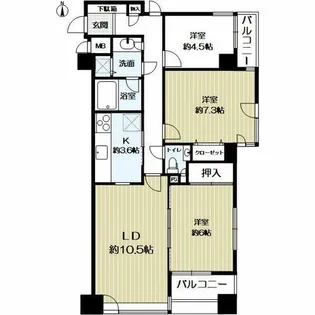 グラシオーズ芦刈山【303号室】の間取り