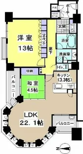 アールヴェール河原町二条【8階】の間取り