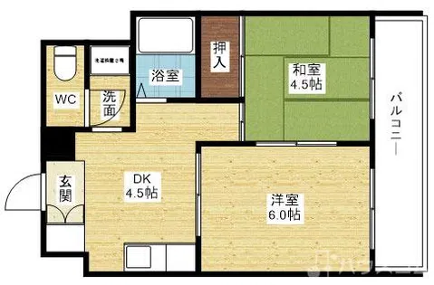 サンハイツ大阪屋【6階】の間取り