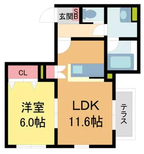 ロリーブ【1階】の間取り