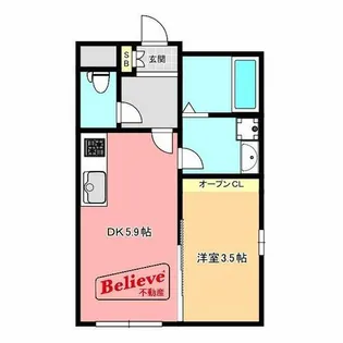 福岡県久留米市御井町【アパート】の間取り