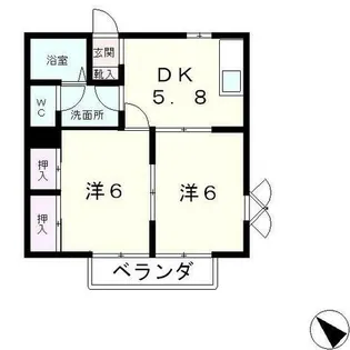 プチモンド堅田【1階】の間取り