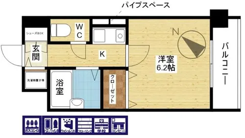 パラシオ塚本Ⅲ【6階】の間取り