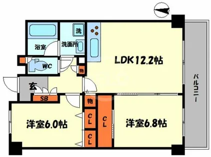 レジディア西天満【6階】の間取り