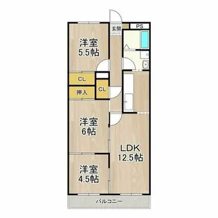 サンコートやしろが丘【6階】の間取り