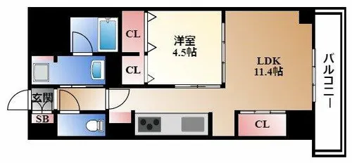 プレミアムコート新栄【6階】の間取り