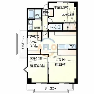 セゾンアルビレオ【4階】の間取り