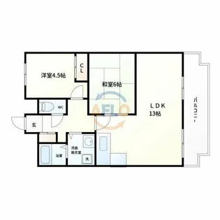 ミュー高麗橋【6階】の間取り