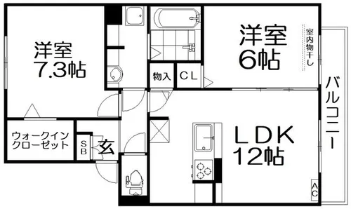 MAISON DE FLEUR 楠葉ローズ【2階】の間取り