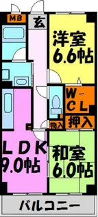 アルデール日生【6階】の間取り
