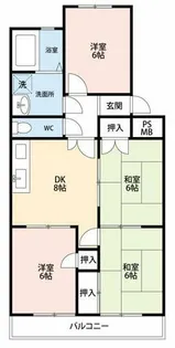 リバーサイド八番館【302号室】の間取り