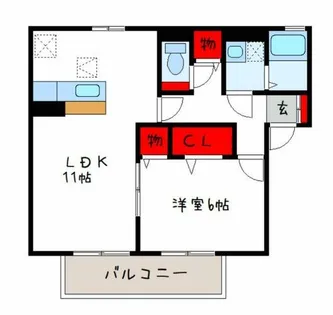 アムールB棟【2階】の間取り