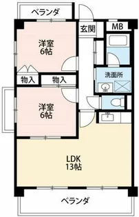 グラシャスベル広幡【2階】の間取り
