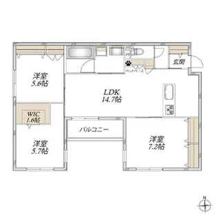 HEBEL MAISON My Plis【202号室】の間取り