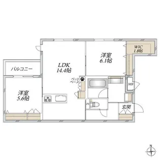HEBEL MAISON My Plis【201号室】の間取り