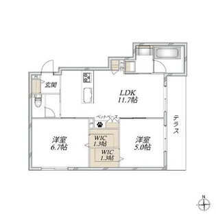 HEBEL MAISON My Plis【103号室】の間取り