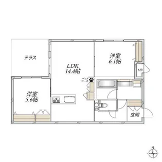 HEBEL MAISON My Plis【101号室】の間取り