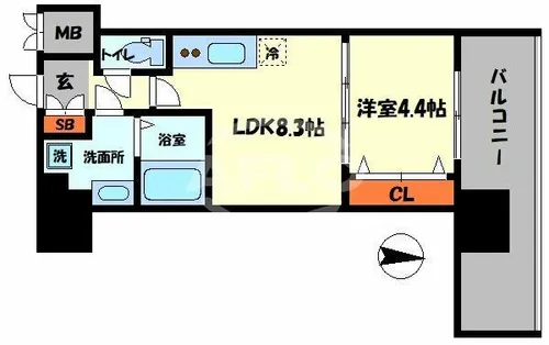 Splendide NAMBAⅢ【6階】の間取り