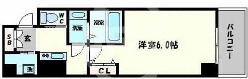 グランパシフィック難波元町【9階】の間取り