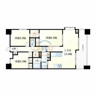 CITY SPIRE桜川Ⅱ【9階】の間取り