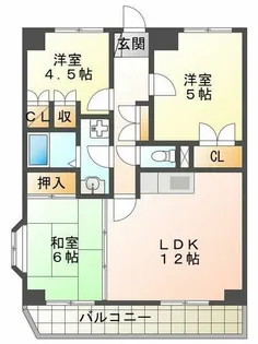 ユートピア魚住【4階】の間取り