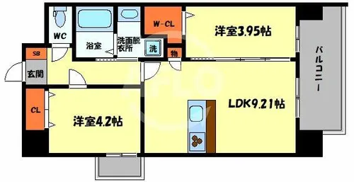 グランステディ城東中央【5階】の間取り
