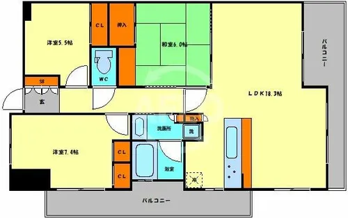 グランアッシュ野江【9階】の間取り