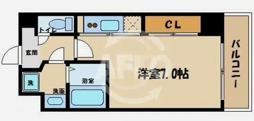 S-RESIDENCE難波Viale【8階】の間取り