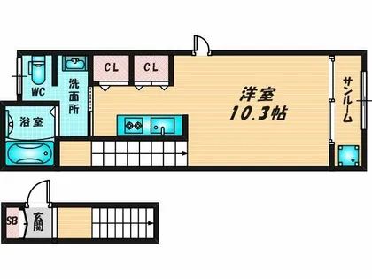 カーサ フィオーレ【2階】の間取り