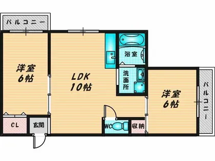 シャトー西村【2階】の間取り