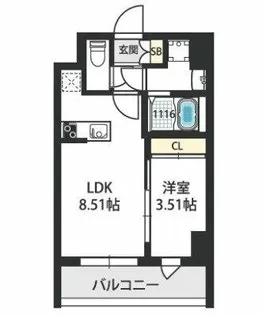 グランパシフィック東今里innovation【8階】の間取り