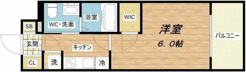 エスリード難波レジデンス【14階】の間取り