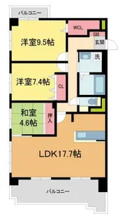 アメニティレジデンス親王塚【201号室】の間取り