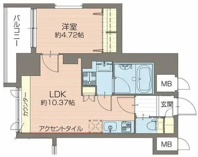 プレジオ難波ASIAN【4階】の間取り