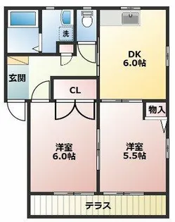 パティオサングリア【1階】の間取り