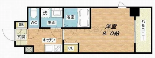 レインボーコート玉造【4階】の間取り