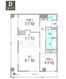 La Grande大濠【4階】の間取り