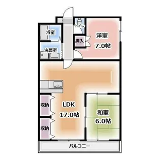 リバーサイド烏帽子【3階】の間取り