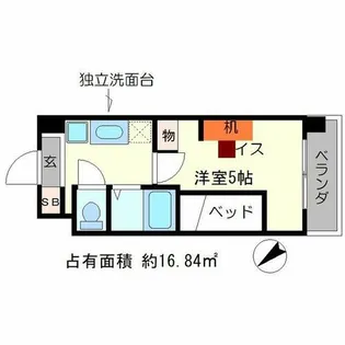 キャンパスヴィレッジ京都下鴨東【1階】の間取り