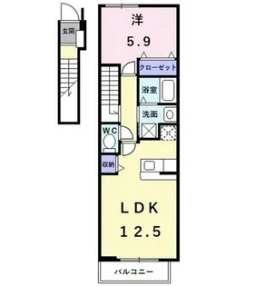 大阪府堺市東区草尾【アパート】の間取り