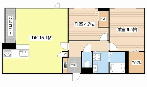 シャーメゾン ベルヴィル【201号室】の間取り