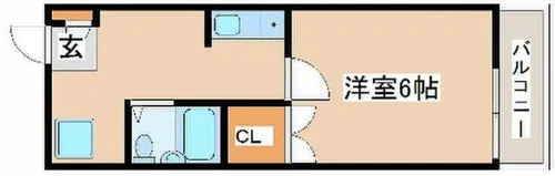 クローバー富士6号館【1階】の間取り